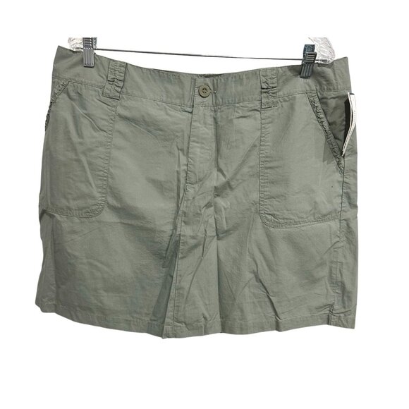 Dockers Womens Khaki Green Cotton Skirt With Buttoned Back Pockets Sz 18 - Picture 1 of 10